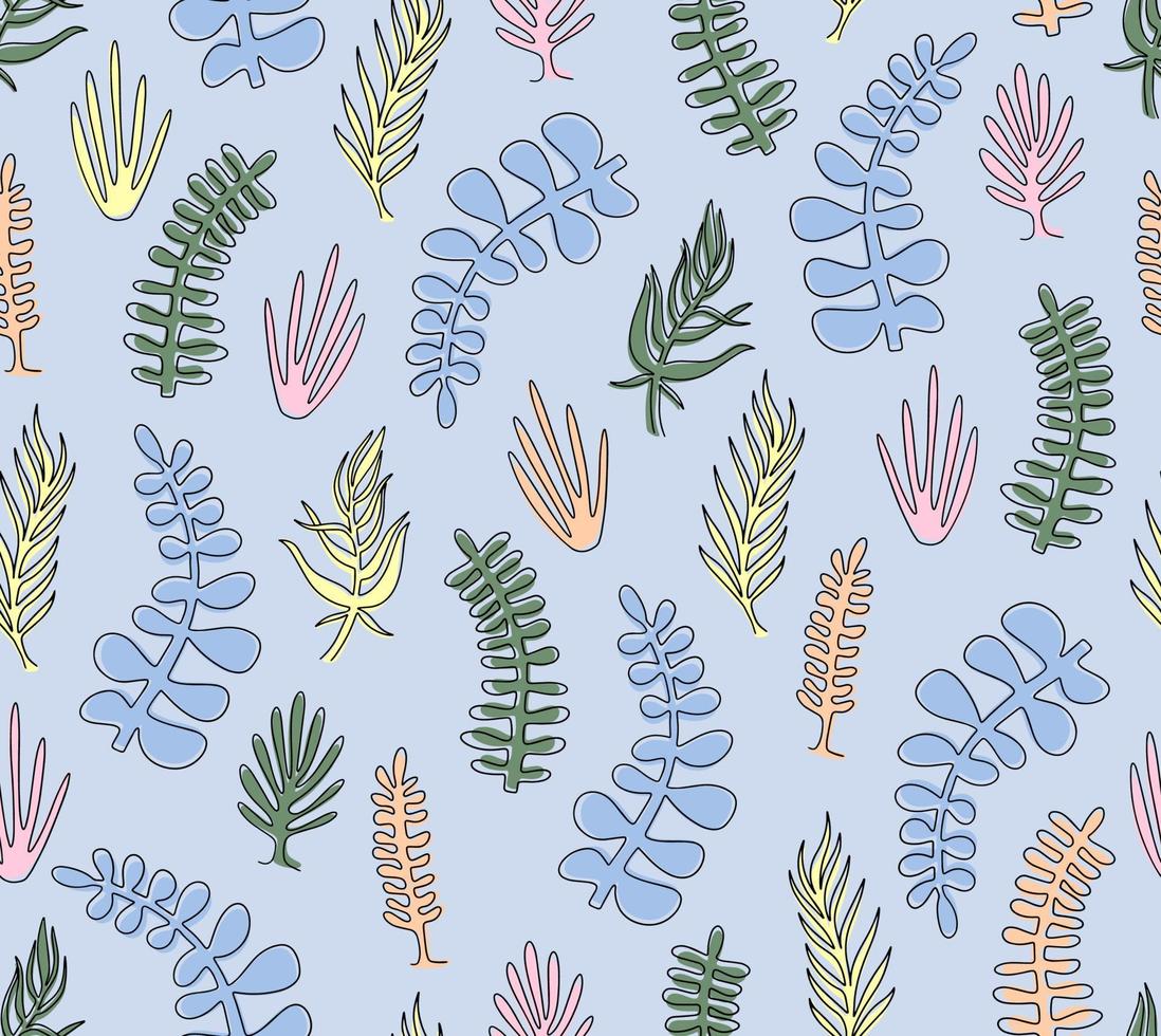 Vector seamless pattern with doodle plants, great design for any purposes.