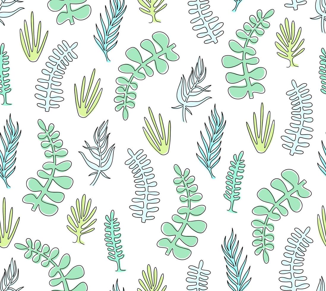 patrón vectorial sin costuras con plantas de garabatos, gran diseño para cualquier propósito. vector