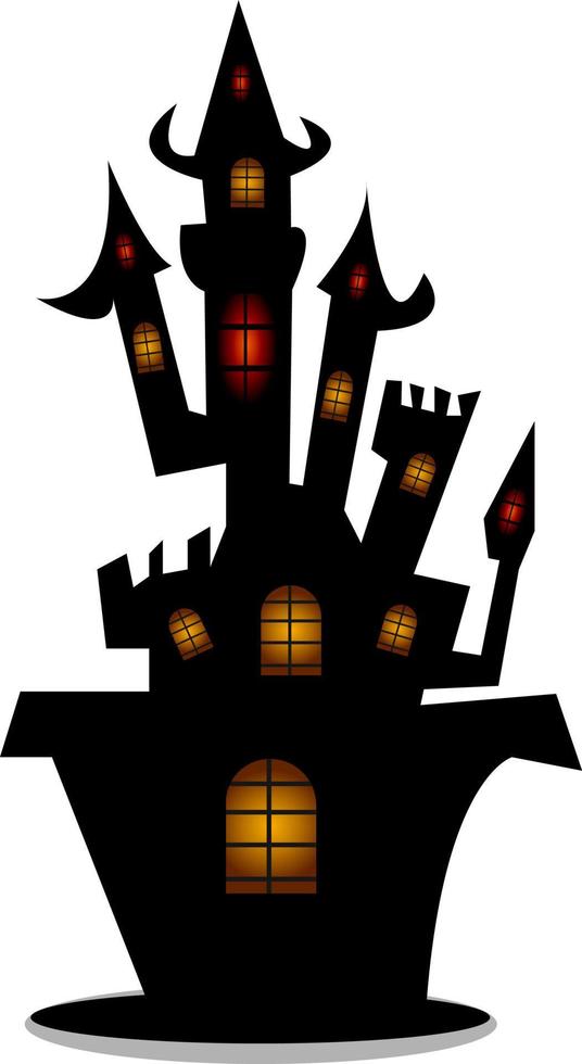 Halloween witch house haunted in horror night spooky icon vector