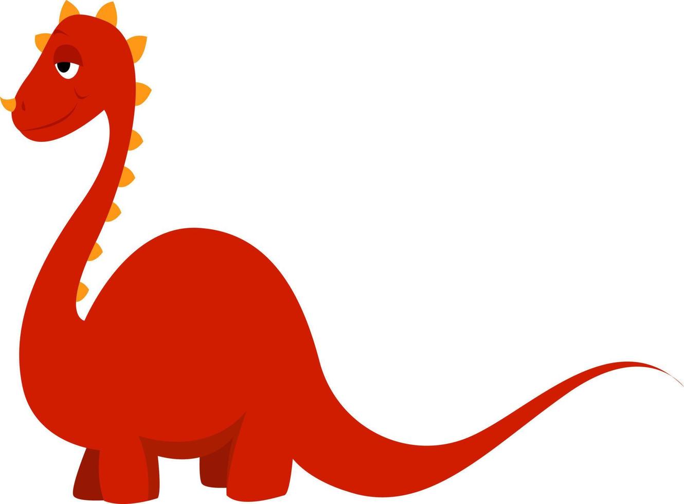 Red dinosaur, illustration, vector on white background.