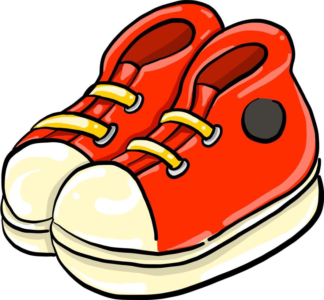 Red sneakers, illustration, vector on white background