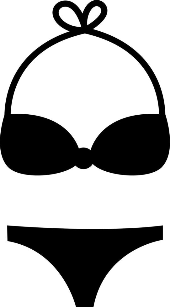 Black swimsuit, illustration, vector on a white background