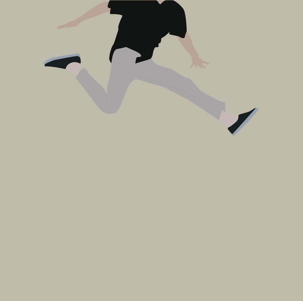 Jumping man, illustration, vector on white background.