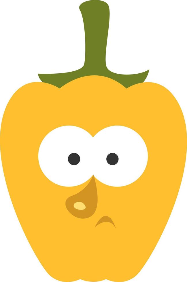 Scared pepper, illustration, vector, on a white background. vector