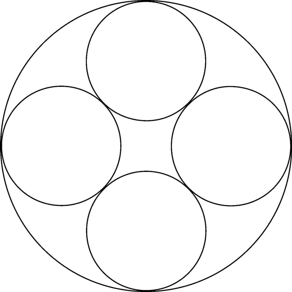 cuatro círculos completos, ilustración vintage. vector