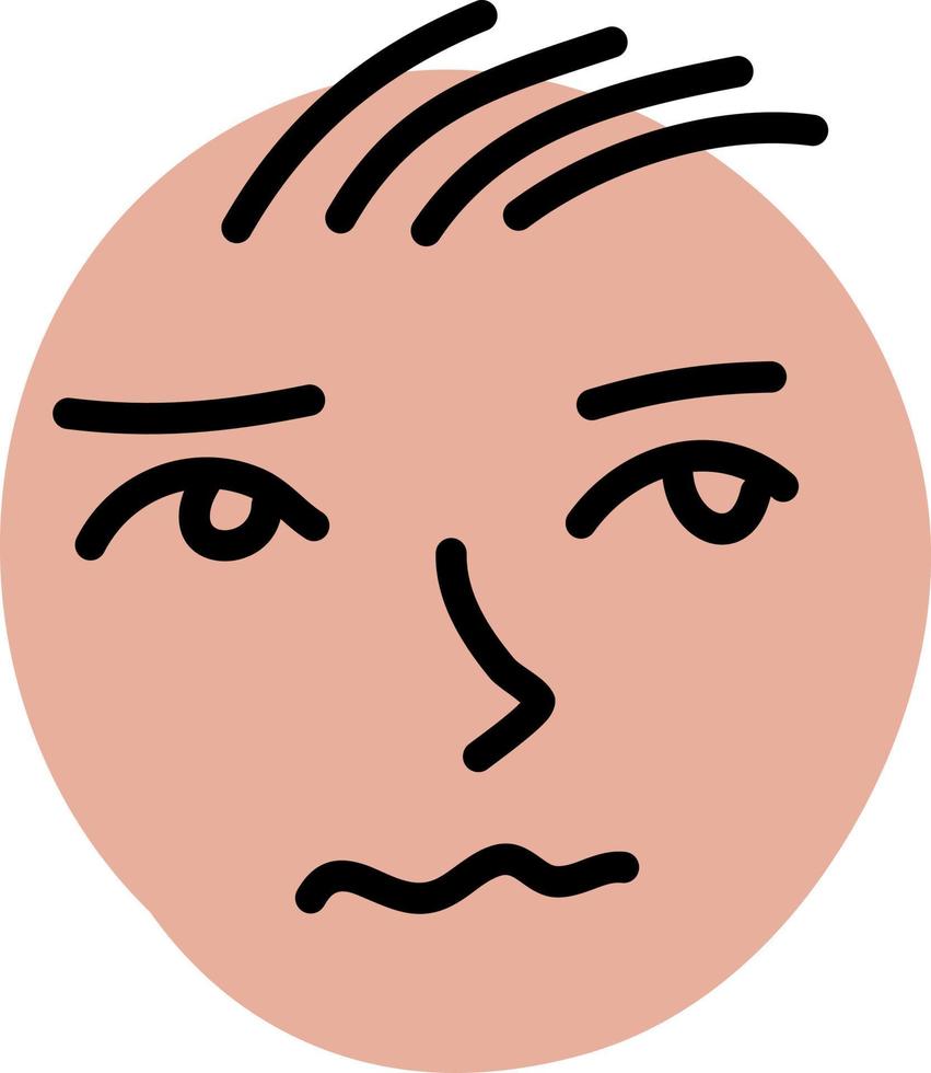Sad boy, illustration, vector on a white background.