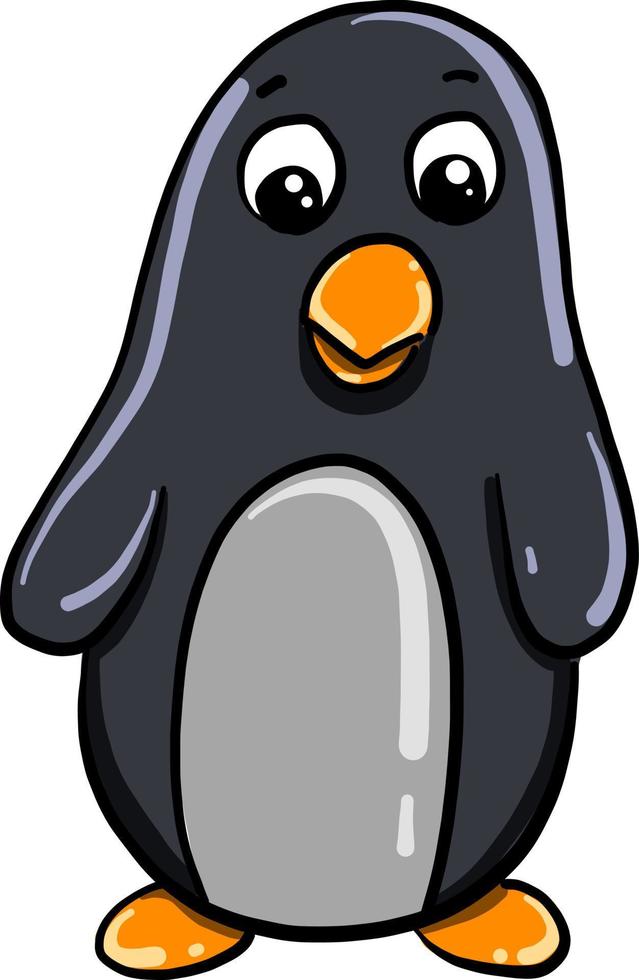 Penguin animal, illustration, vector on white background