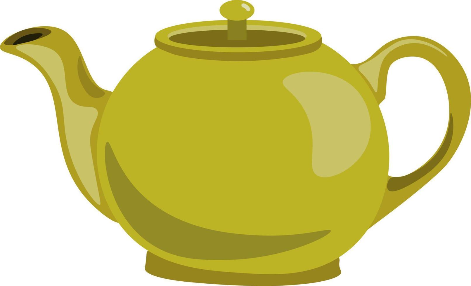 Tea pot, illustration, vector on white background.