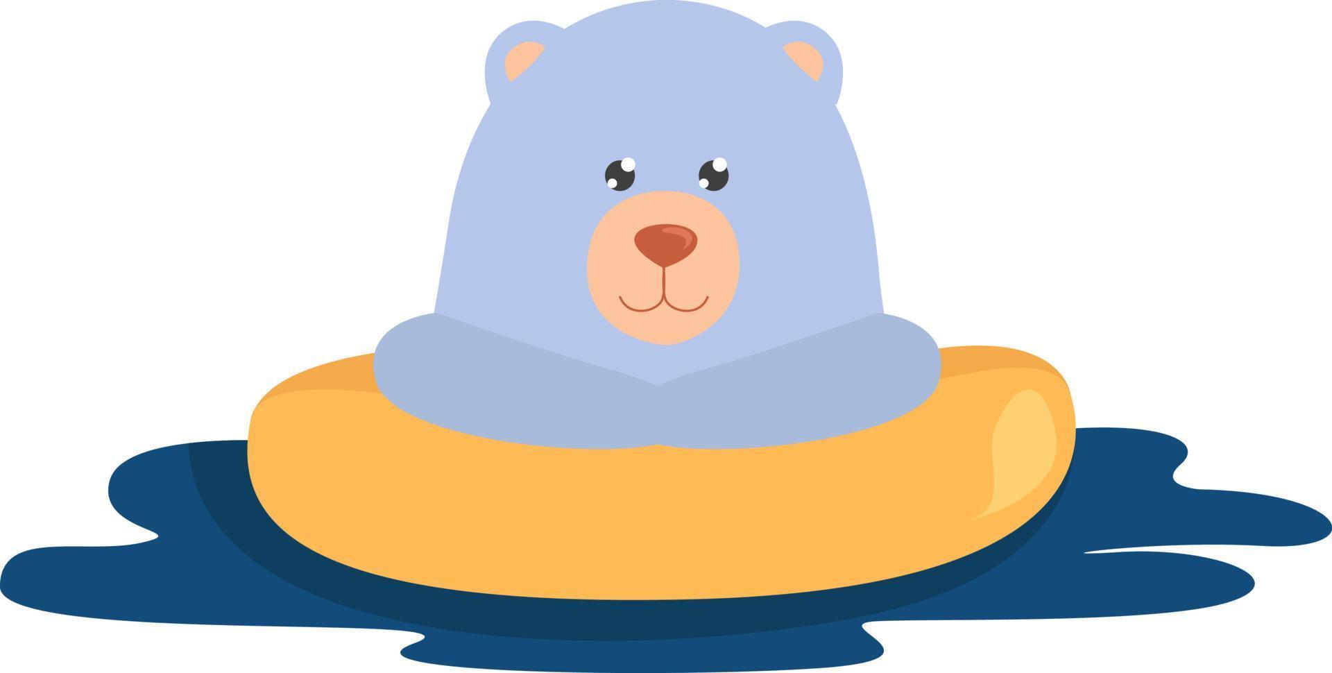 oso de vacaciones, ilustración, vector sobre fondo blanco