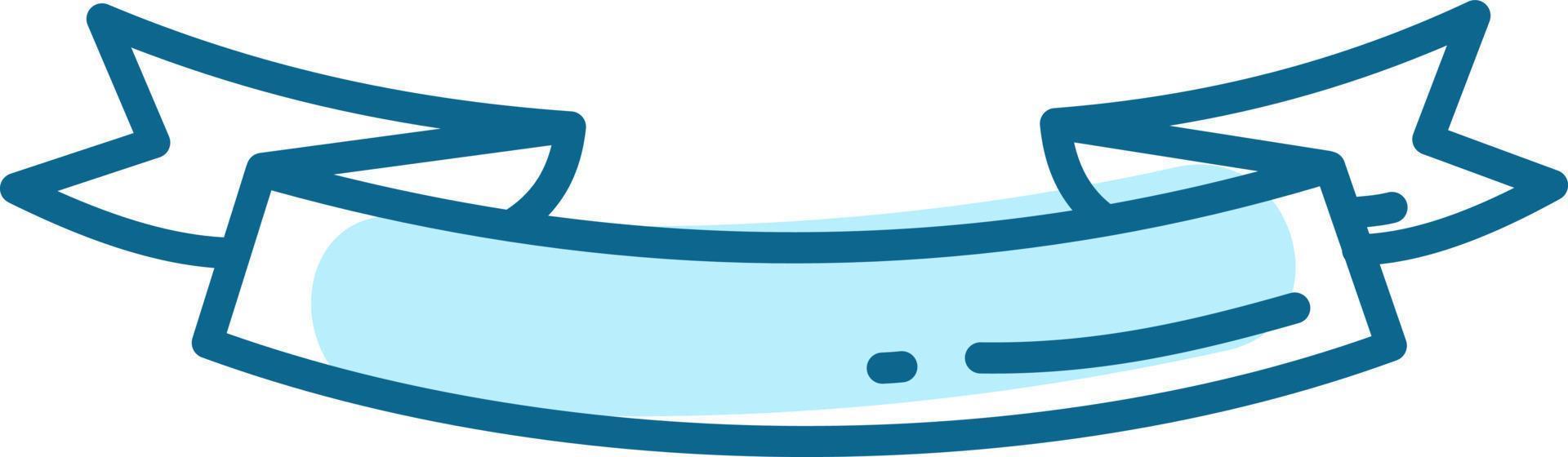 Flowy blue banner, illustration, vector on a white background.