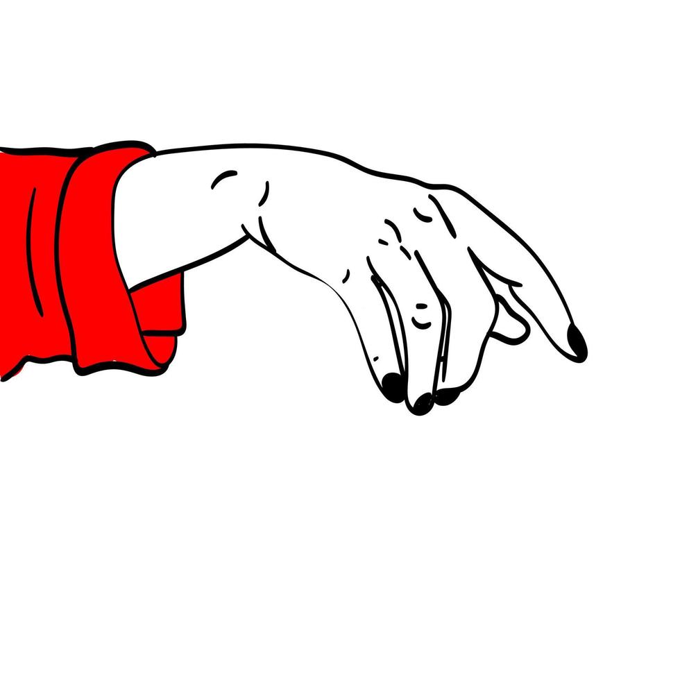 Womans hand, illustration, vector on white background.