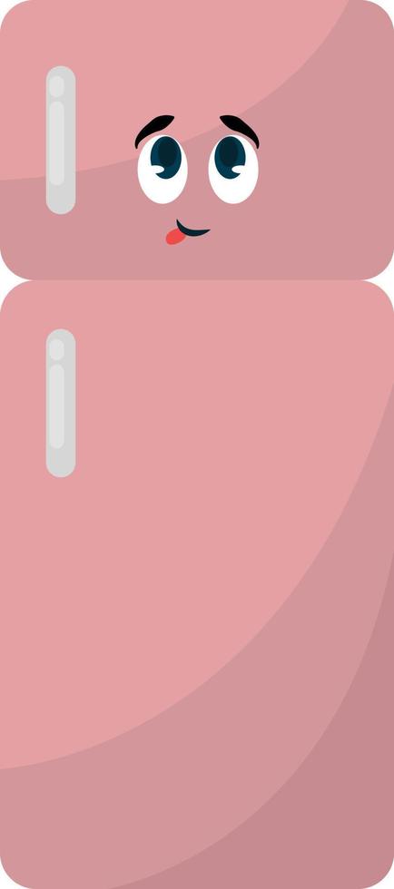Cute fridge, illustration, vector on white background