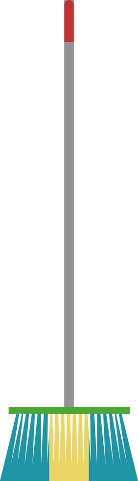 Broom, illustration, vector on white background.