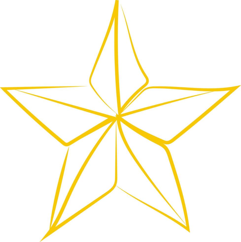 Golden star, illustration, vector on white background.