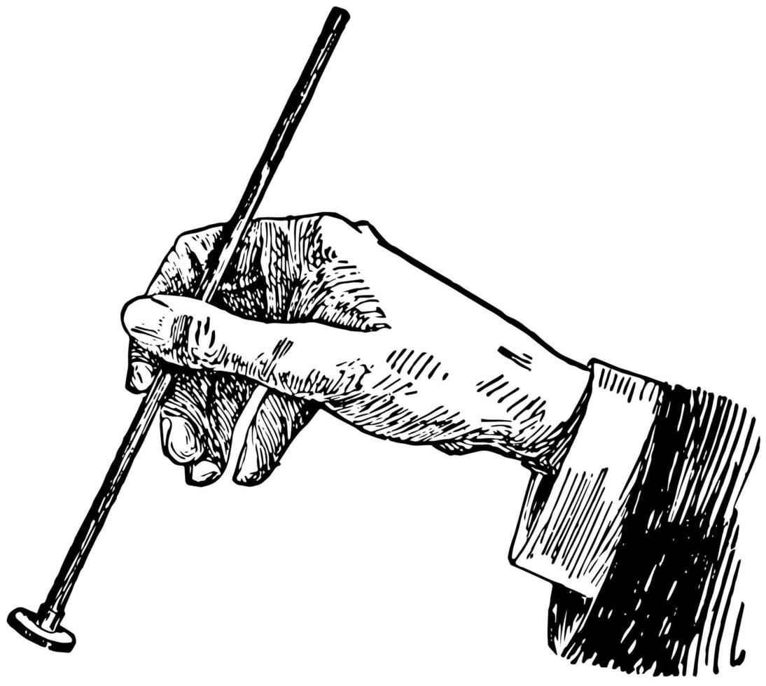 Hand with Proof-plane, vintage engraving. vector