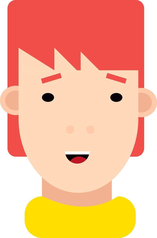 Guy in yellow sweater, illustration, vector on a white background.
