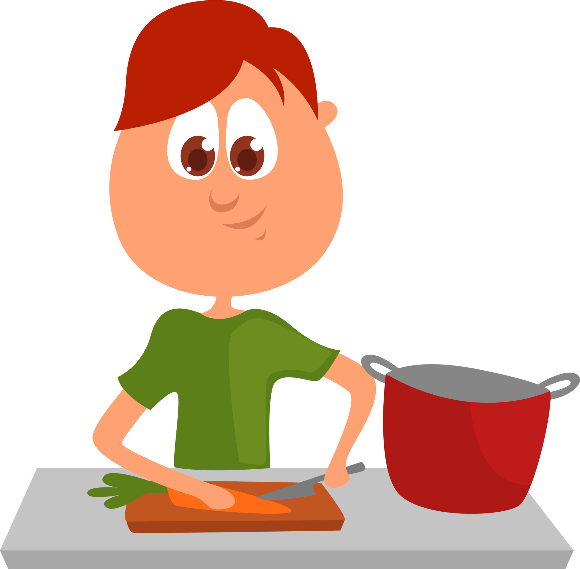 Man cooking soup, illustration, vector on white background 13595758