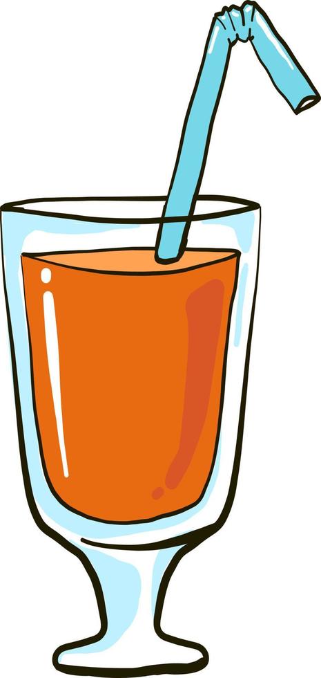 Full glass of juice, illustration, vector on white background.