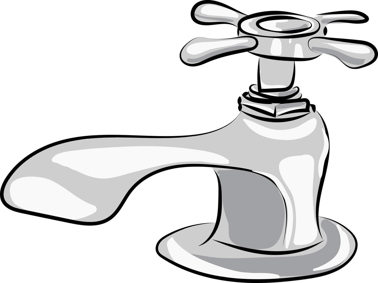 Water tap, illustration, vector on white background.