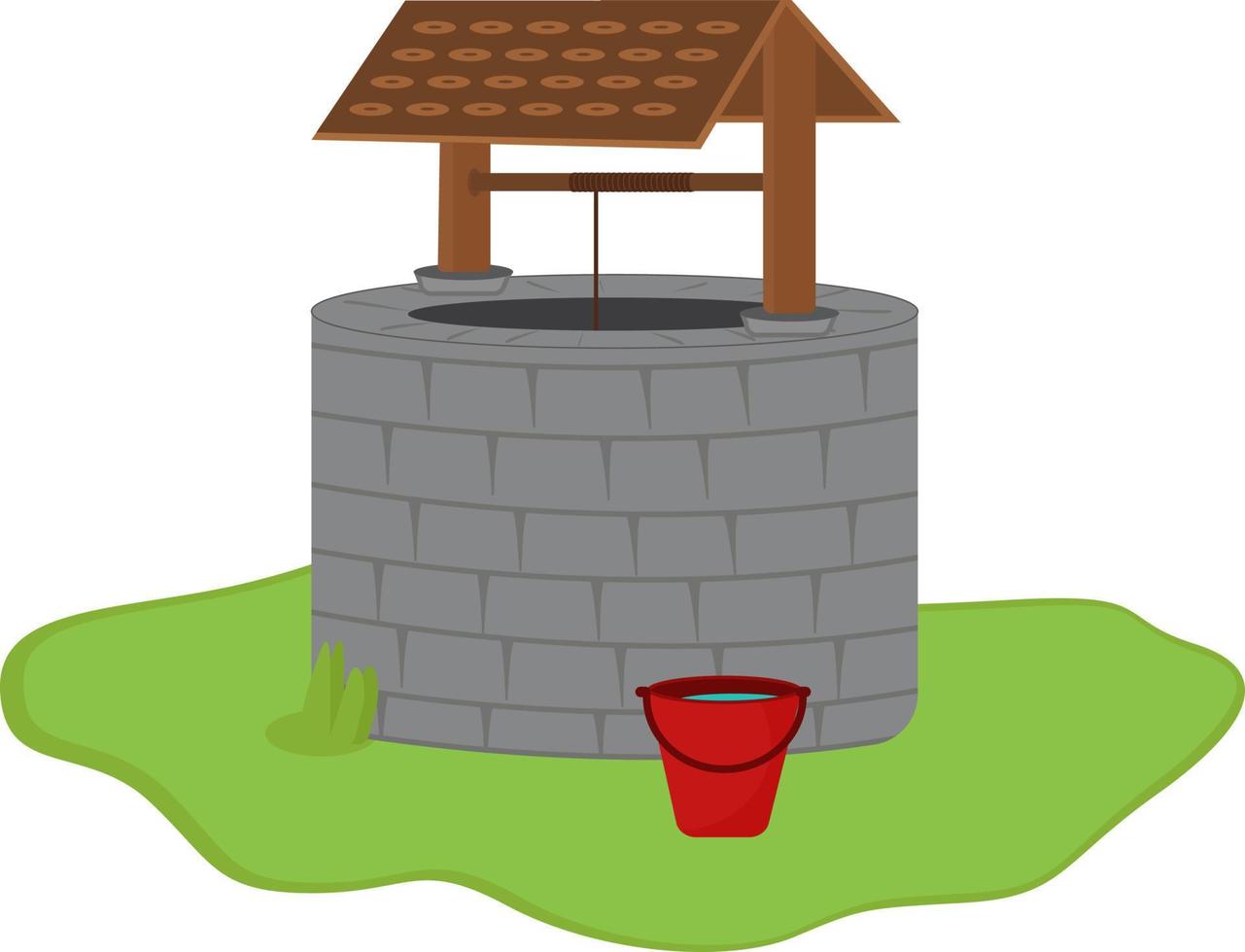Wishing well ,illustration, vector on white background.