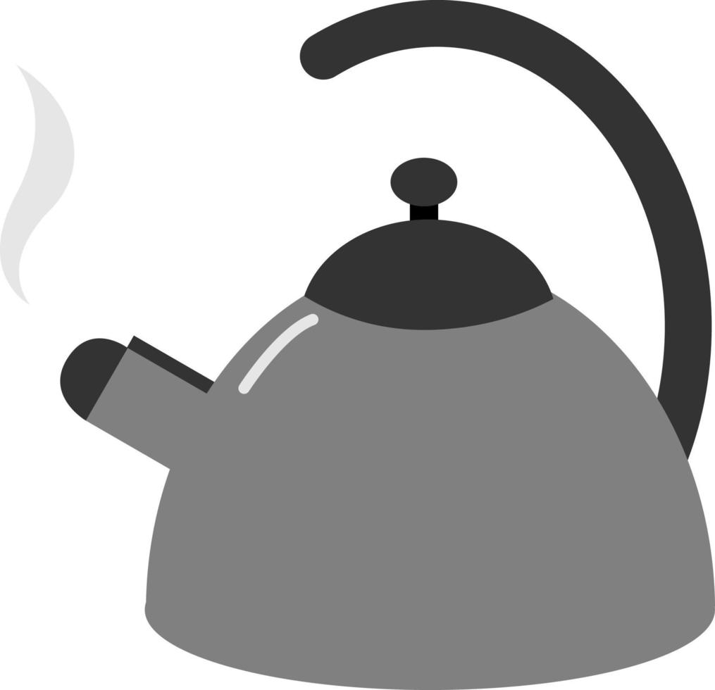 Silver kettle, illustration, vector on white background