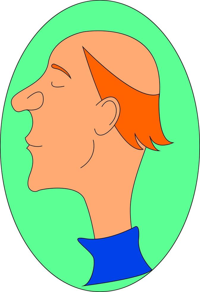 Elderly bald man, illustration, vector on white background.