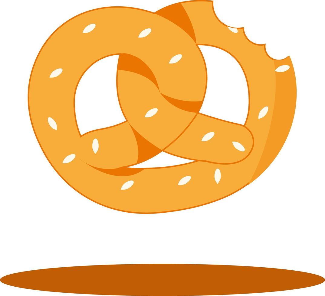 Pretzels, illustration, vector on white background.