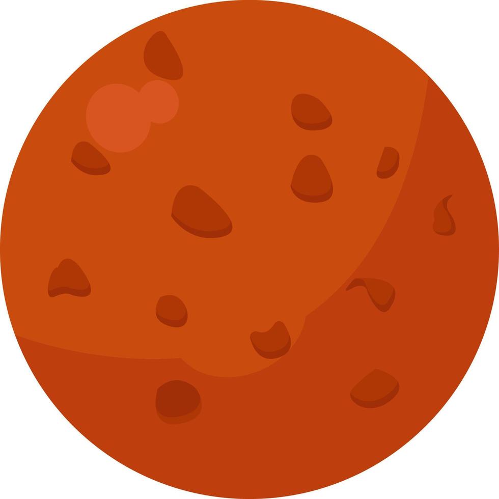 Flat mars planet, illustration, vector on white background
