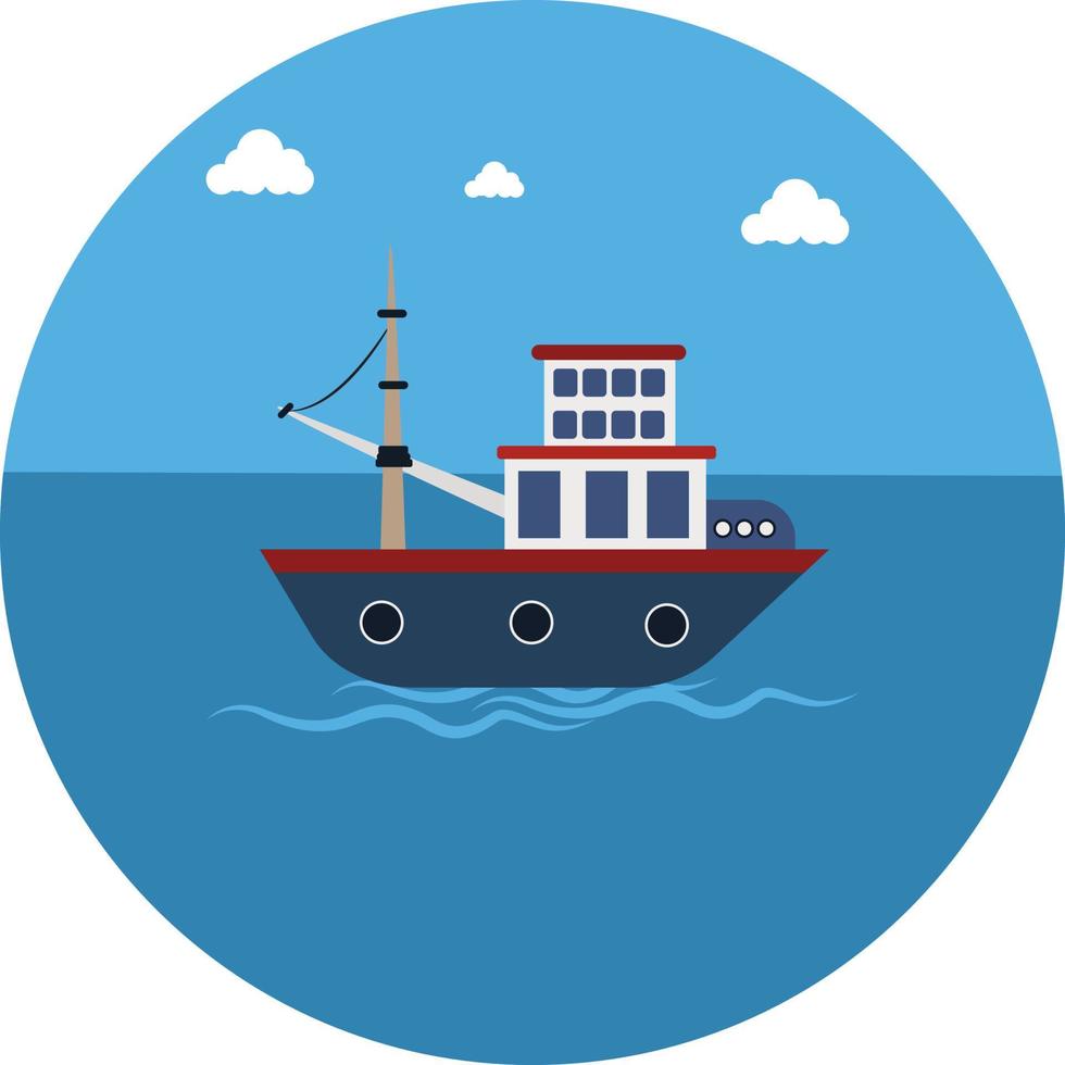 Sailing ship ,illustration, vector on white background.