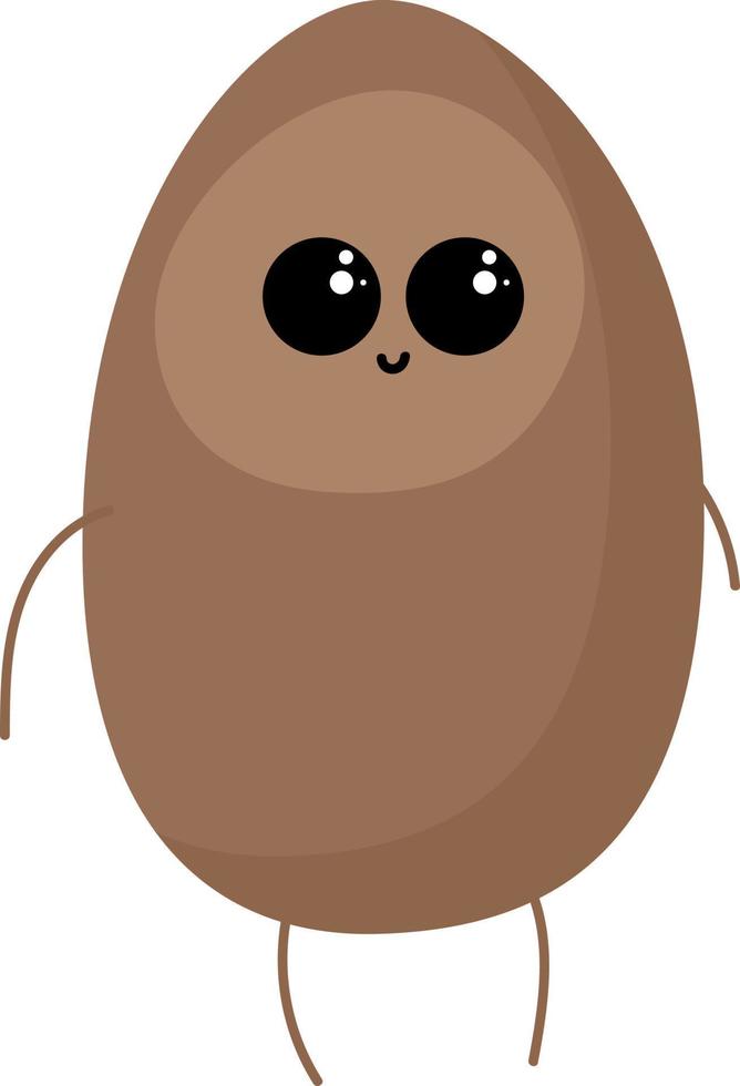 Brown bread with eyes, illustration, vector on white background