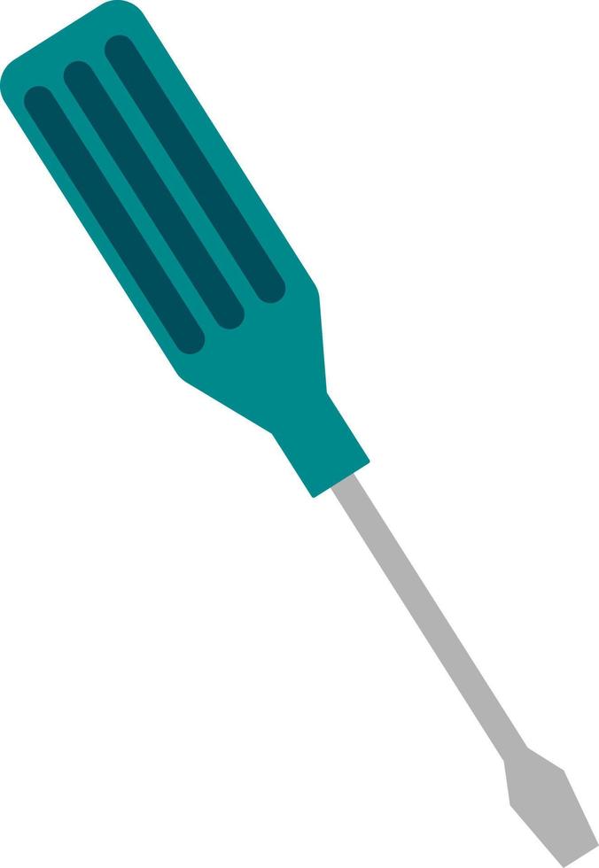 Blue screwdriver, illustration, vector on white background