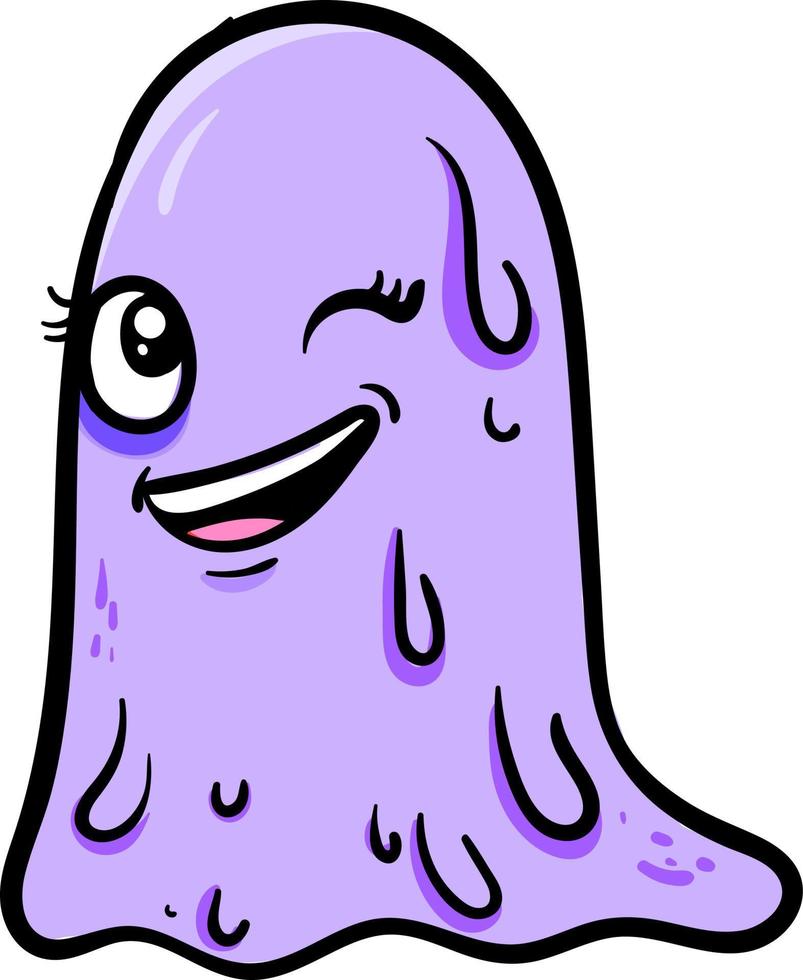 Violet monster, illustration, vector on white background