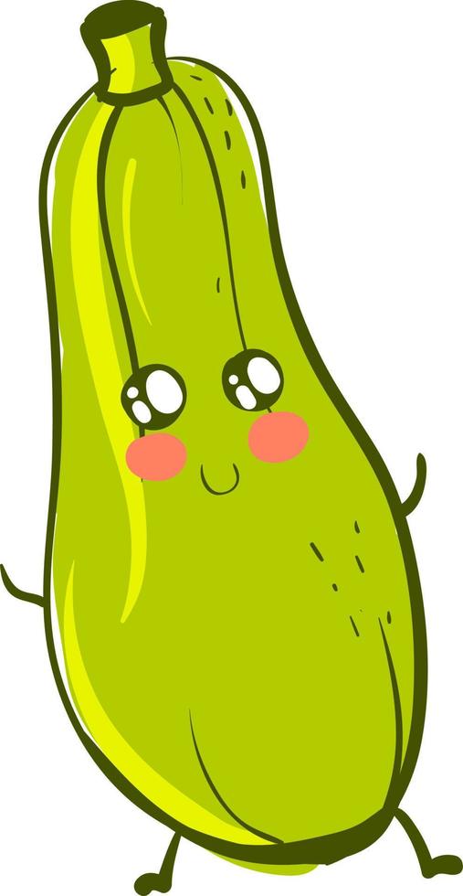 Cute zucchini, illustration, vector on white background.