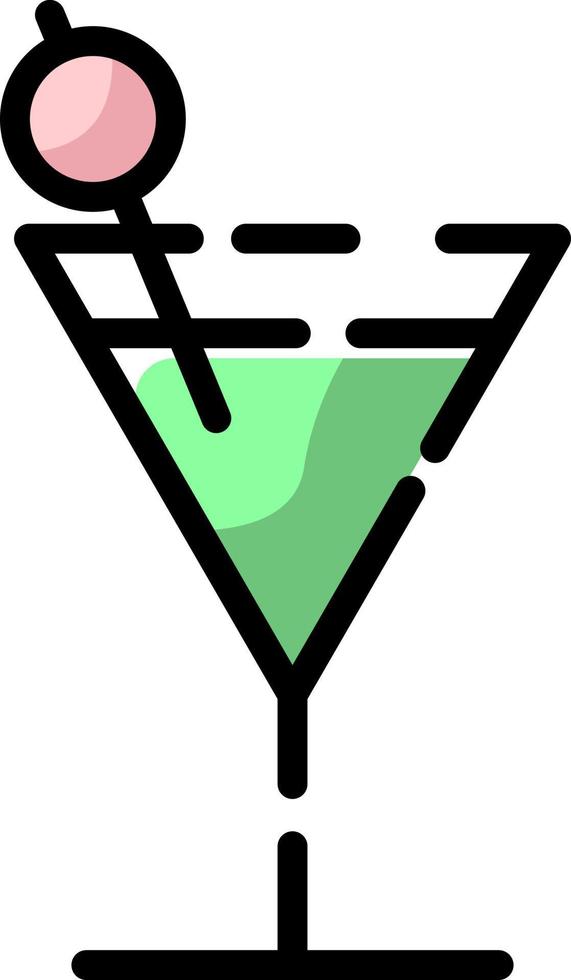 Martini in glass, illustration, vector on a white background.