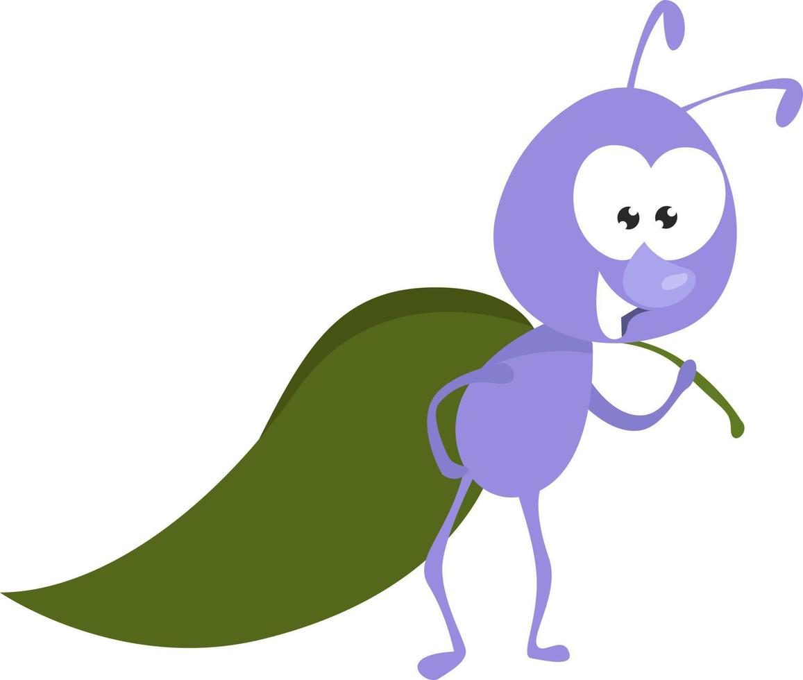 Hard working ant, illustration, vector on a white background.