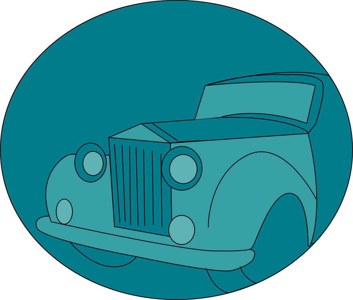 Viejo coche retro, ilustración, vector sobre fondo blanco.