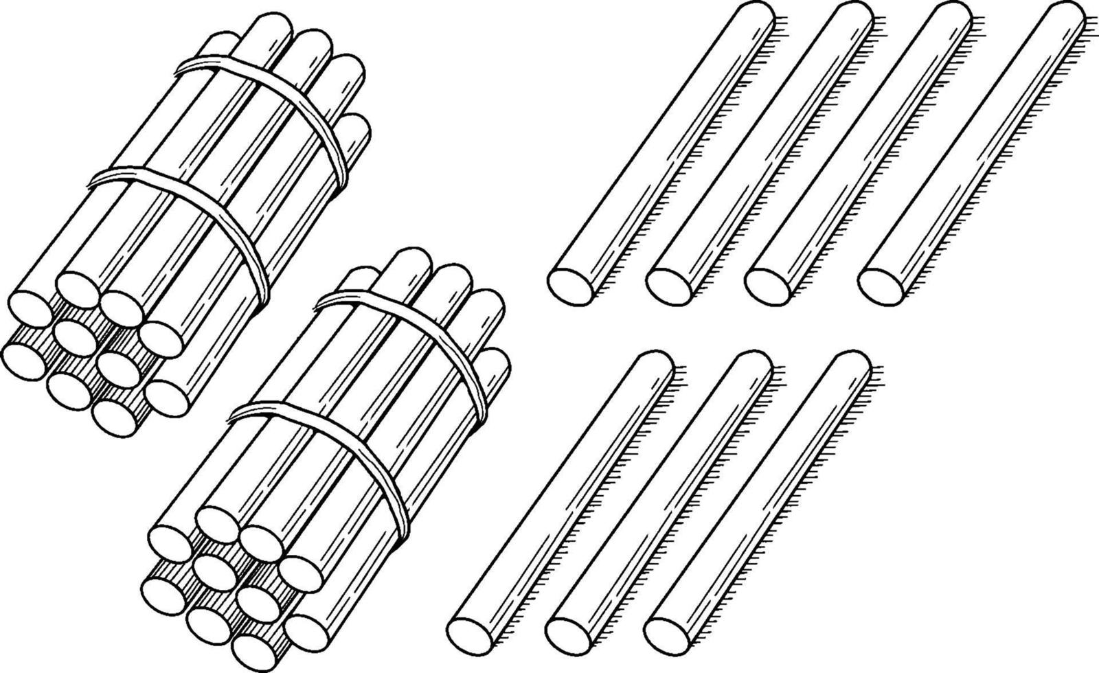 27 Sticks, vintage illustration. vector