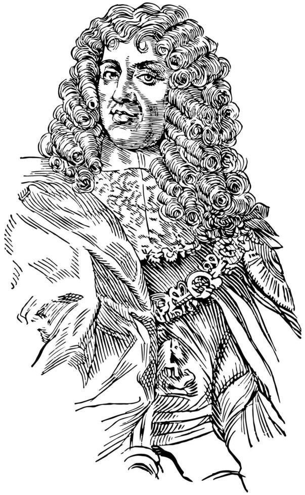 Charles II, vintage illustration vector