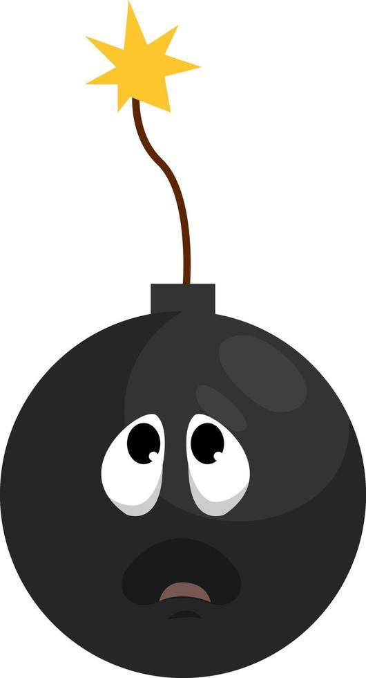 Bomb, illustration, vector on white background.