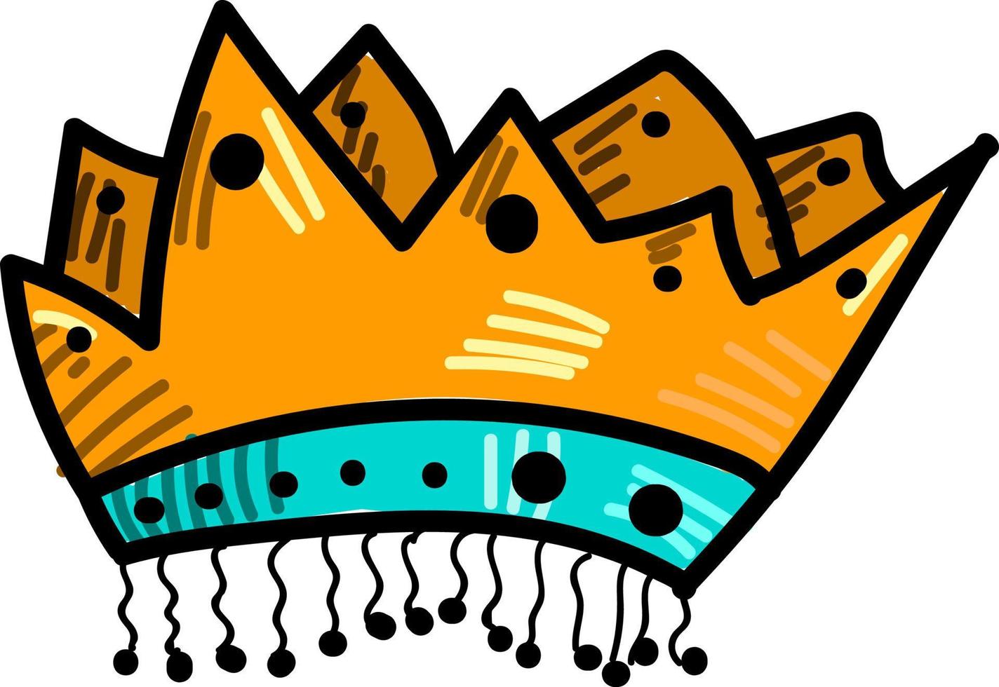 Kings crown, illustration, vector on white background.