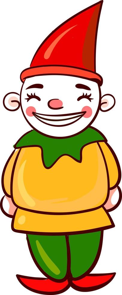 Smiling gnome, illustration, vector on white background