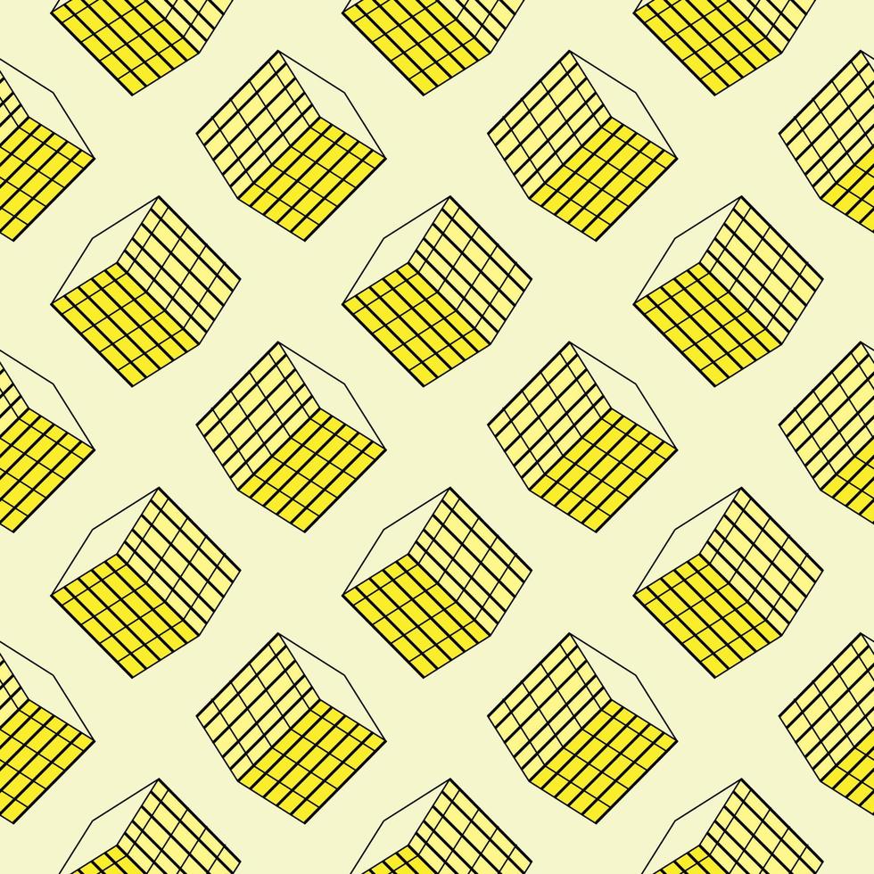 Yellow box ,seamless pattern on yellow background. vector