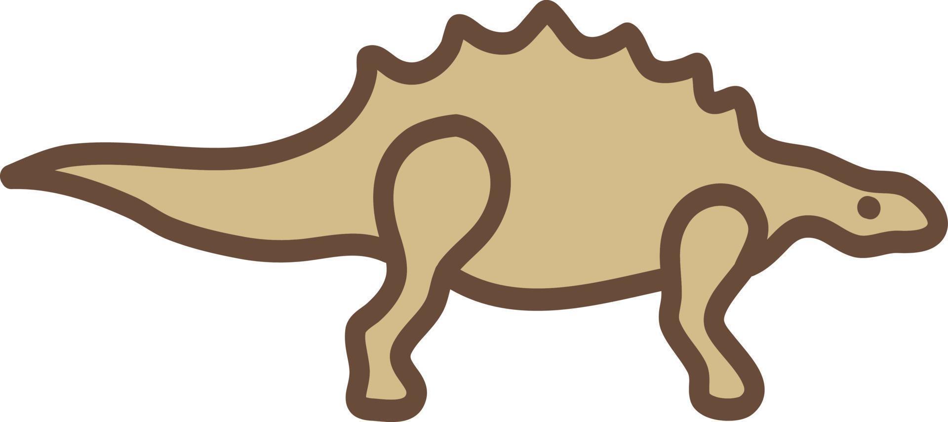 Brown dinosaur, illustration, vector on a white background.