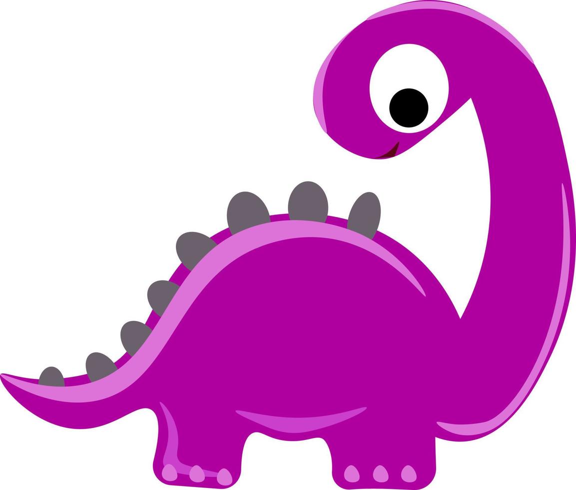 Purple dinosaur, illustration, vector on white background.