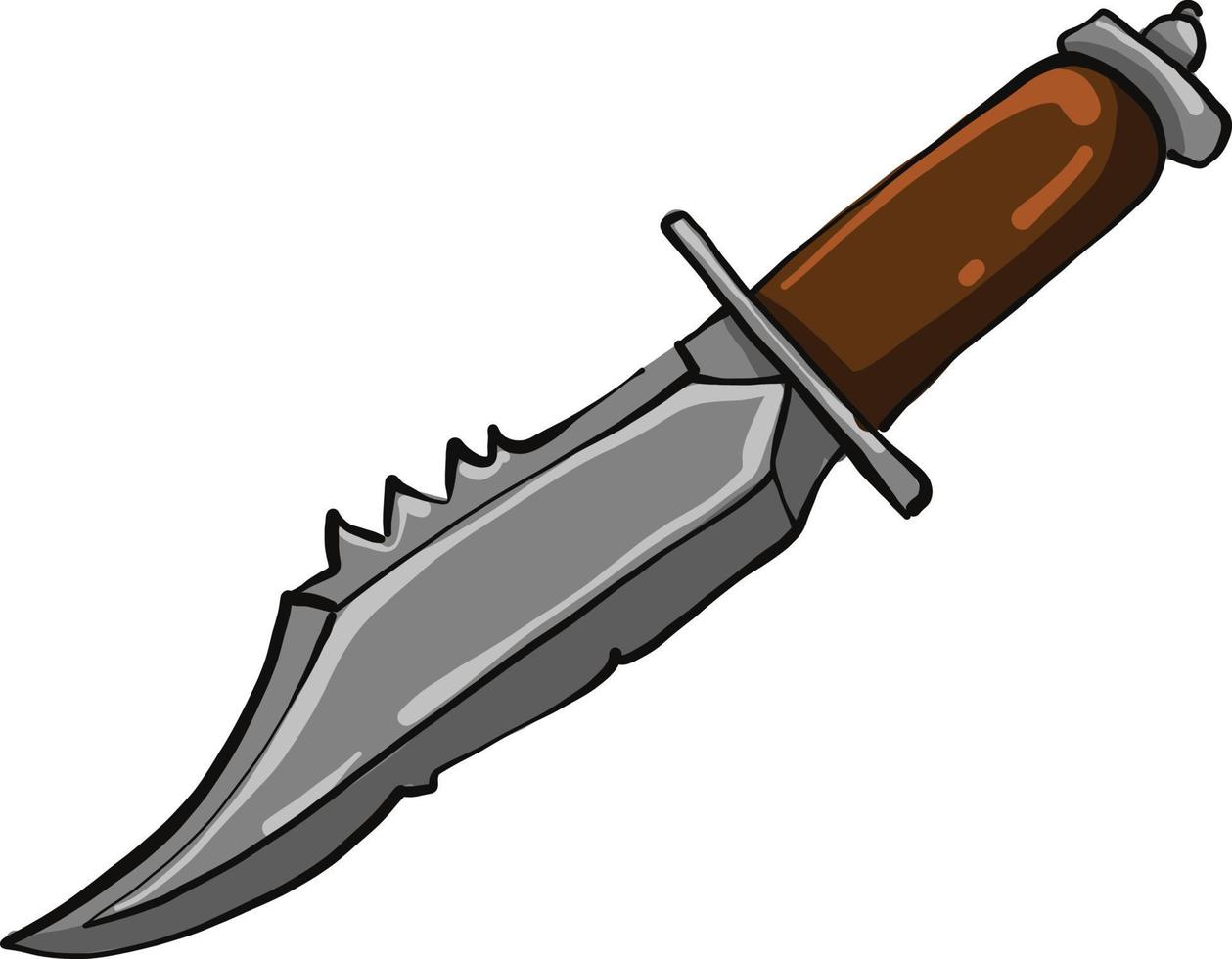 Fighting knife, illustration, vector on a white background.