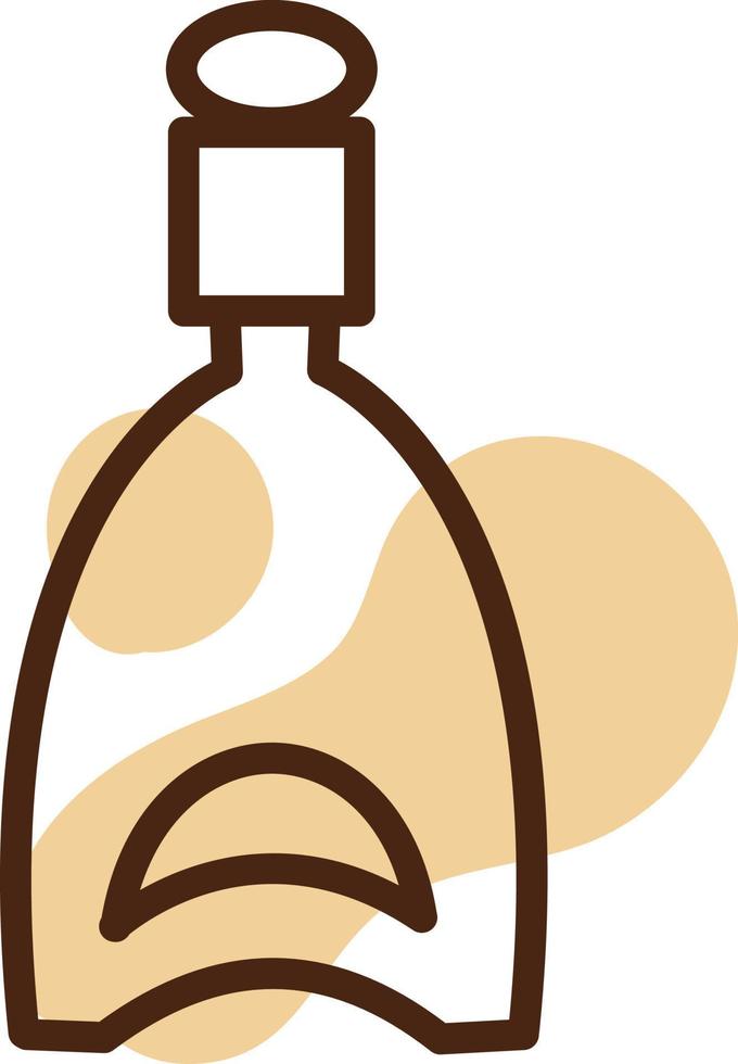 Empty tequila bottle, icon illustration, vector on white background