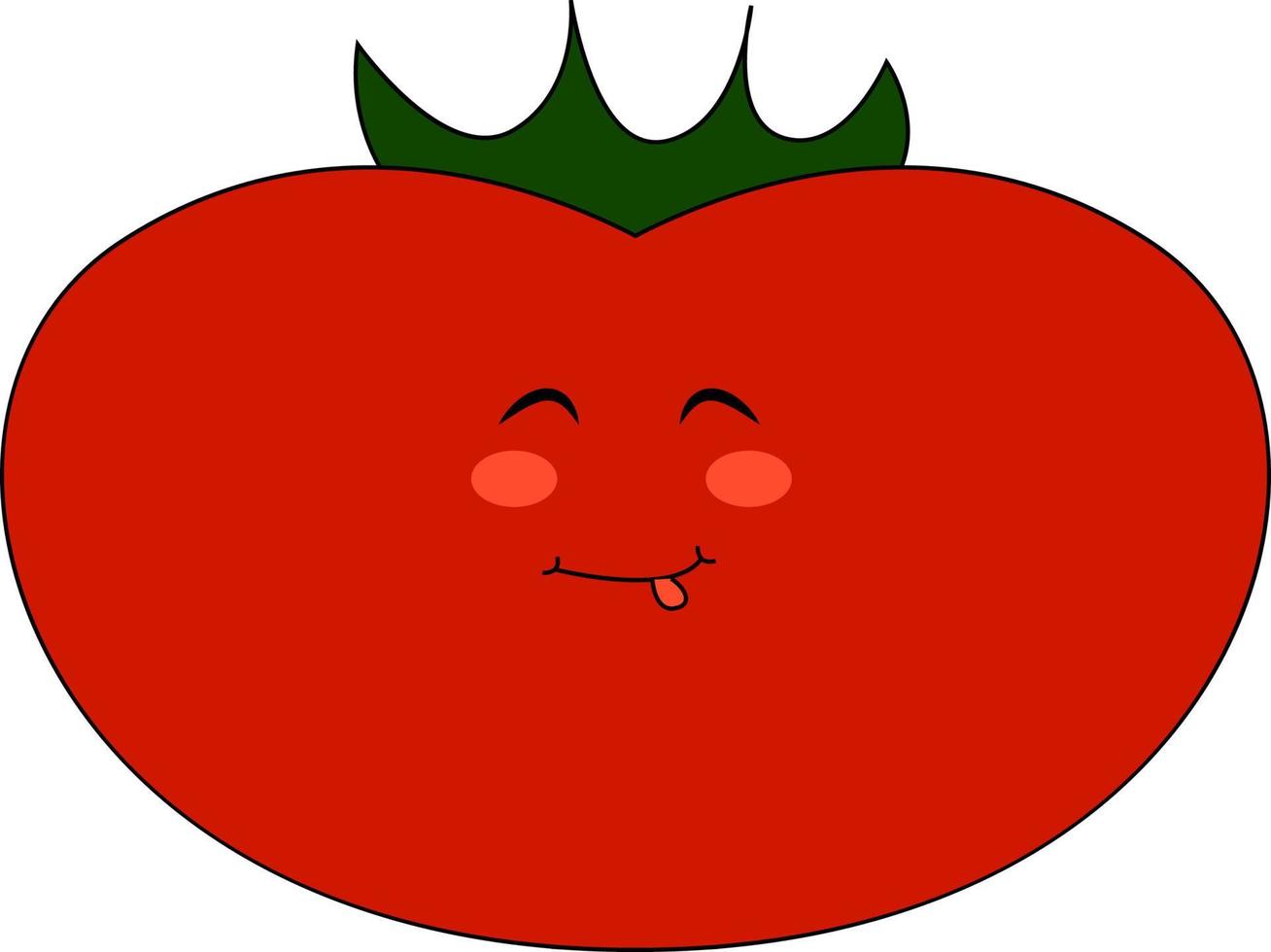 Fat tomato, illustration, vector on white background