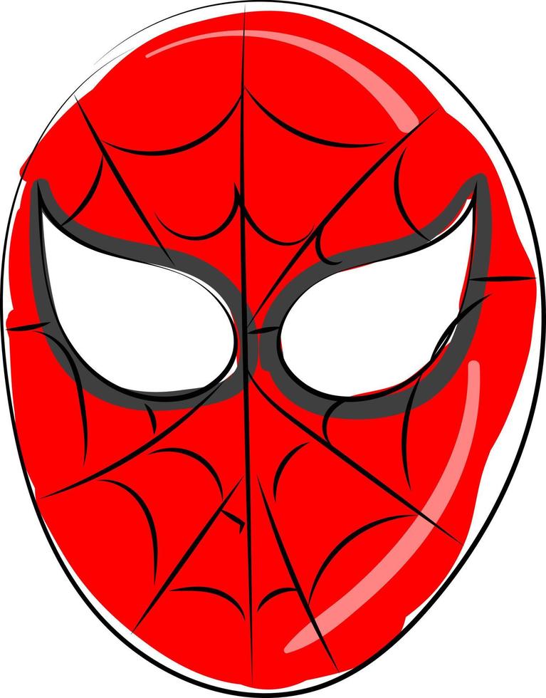 Spiderman mask, illustration, vector on white background.