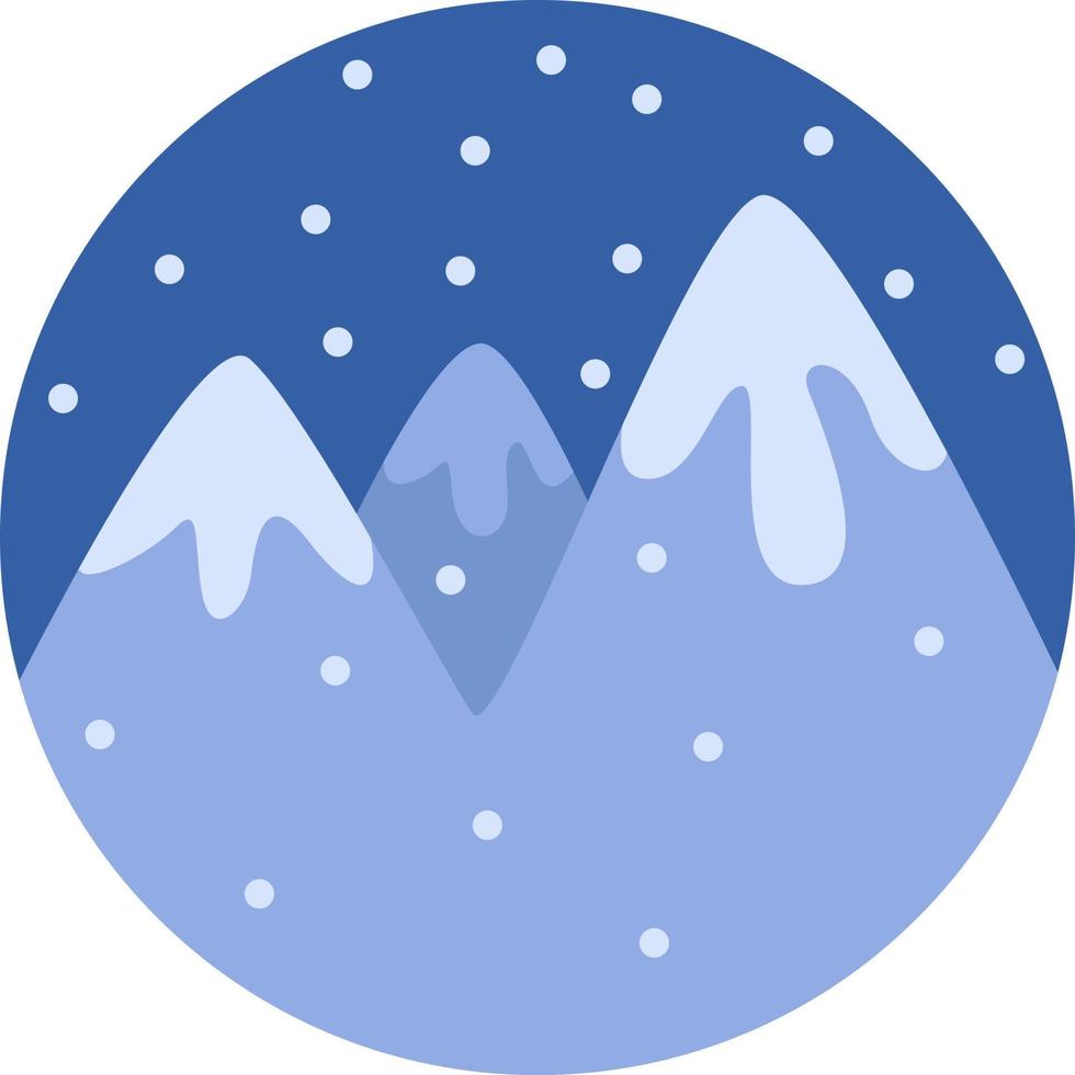 nieve en la montaña, ilustración, vector, sobre un fondo blanco. vector