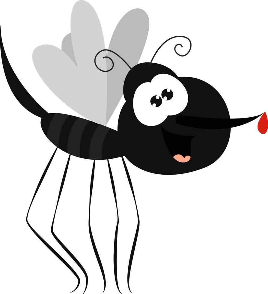 Happy mosquito ,illustration,vector on white background vector